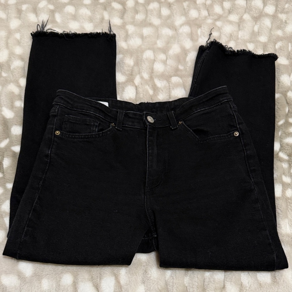 Zara Black Crop flare Jean